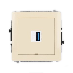 Karlik Deco Beżowy Mechanizm Gniazda Pojedynczego Usb A-A 3.0, Bez Pola Opisowego 1Dgusbbo-5
