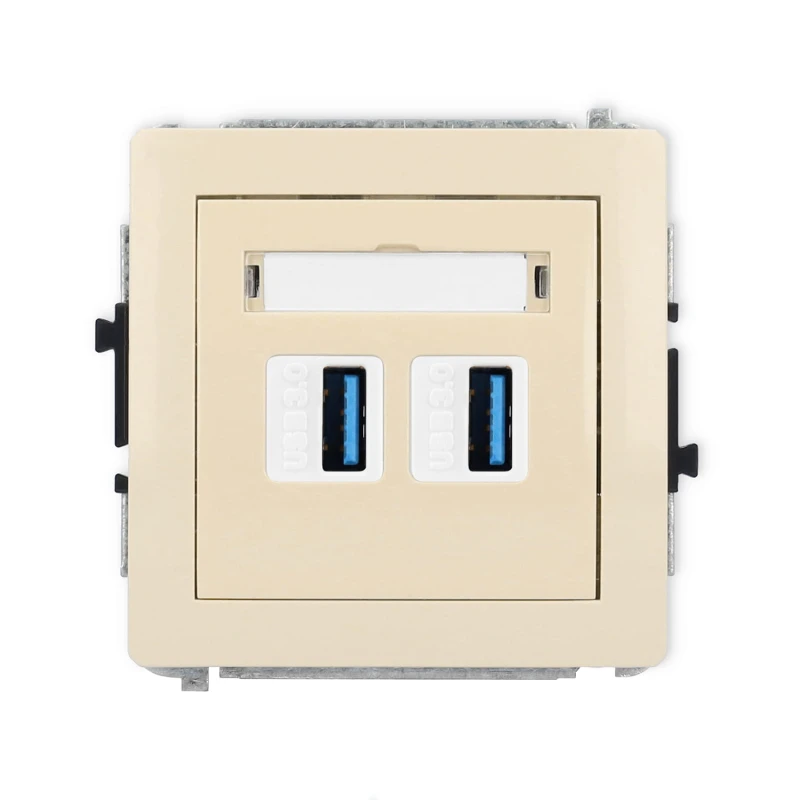 Karlik Deco Beżowy Mechanizm Gniazda Podwójnego 2Xusb A-A 3.0 1Dgusb-6