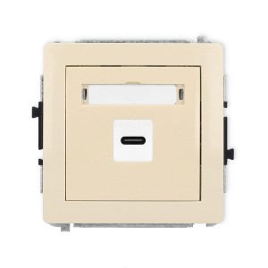 Karlik Deco Beżowy Mechanizm Gniazda Pojedynczego 1Xusb C-C 1Dgusb-7