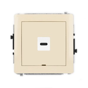 Karlik Deco Beżowy Mechanizm Gniazda Pojedynczego 1Xusb C-C, Bez Pola Opisowego 1Dgusbbo-7
