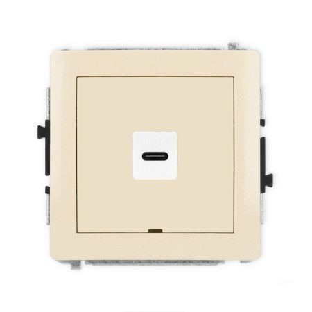 Karlik Deco Beżowy Mechanizm Gniazda Pojedynczego 1Xusb C-C, Bez Pola Opisowego 1Dgusbbo-7