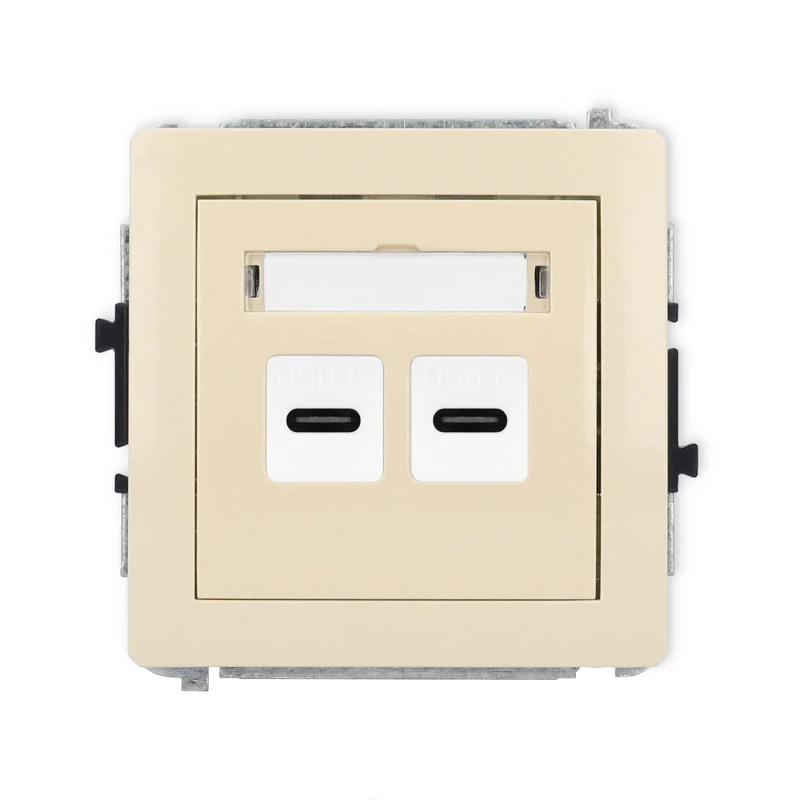 Karlik Deco Beżowy Mechanizm Gniazda Podwójnego 2Xusb C-C 1Dgusb-8