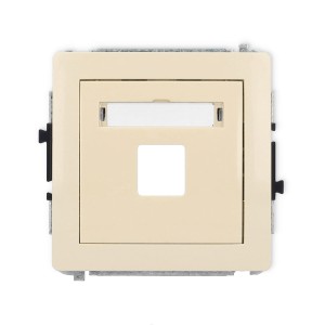 Karlik Deco Beżowy Mechanizm Gniazda Multimedialnego Pojedynczego Bez Modułu (Standard Keystone) 1Dgm-1P