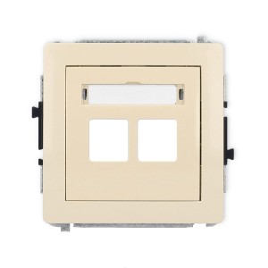 Karlik Deco Beżowy Mechanizm Gniazda Multimedialnego Podwójnego Bez Modułu (Standard Keystone) 1Dgm-2P