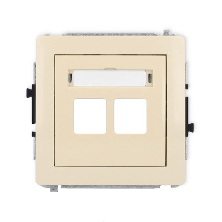 Karlik Deco Beżowy Mechanizm Gniazda Multimedialnego Podwójnego Bez Modułu (Standard Keystone) 1Dgm-2P