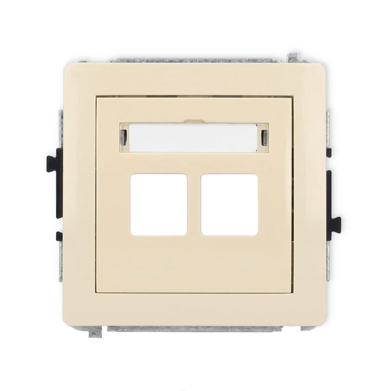 Karlik Deco Beżowy Mechanizm Gniazda Multimedialnego Podwójnego Bez Modułu (Standard Keystone) 1Dgm-2P