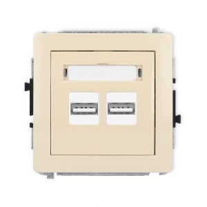 Karlik Deco Beżowy Mechanizm Ładowarki Usb Podwójnej, 5V, 3.1A 1Dcusb-6