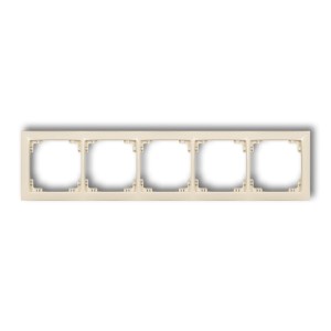 Karlik Deco Beżowy Ramka Uniwersalna Pięciokrotna Z Tworzywa Deco Soft 1Drso-5