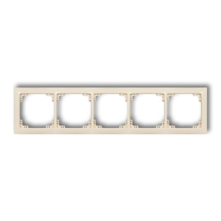 Karlik Deco Beżowy Ramka Uniwersalna Pięciokrotna Z Tworzywa Deco Soft 1Drso-5