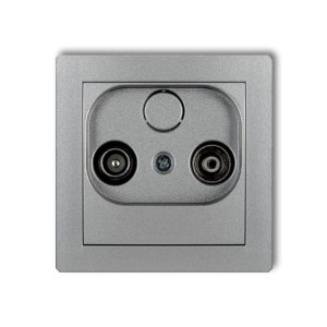 Karlik Deco Srebrny Metalik Mechanizm Gniazda Abonenckiego Rtv Przelotowego 9Db 7Dg9P