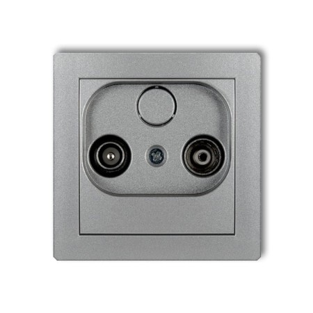 Karlik Deco Srebrny Metalik Mechanizm Gniazda Abonenckiego Rtv Przelotowego 15Db 7Dg15P