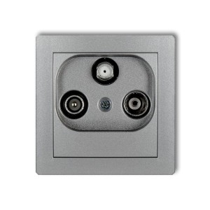 Karlik Deco Srebrny Metalik Mechanizm Gniazda Abonenckiego Rtv-Sat Przelotowego 10Db 7Dgsp