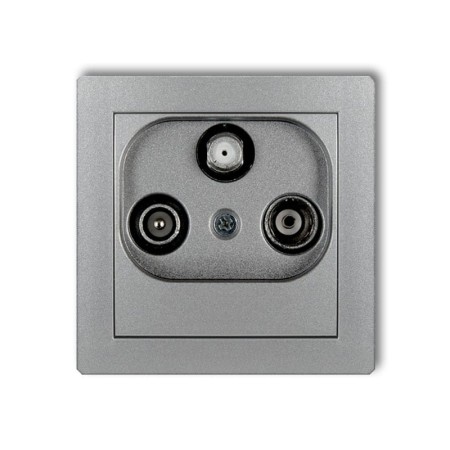Karlik Deco Srebrny Metalik Mechanizm Gniazda Abonenckiego Rtv-Sat Przelotowego 10Db 7Dgsp