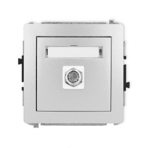 Karlik Deco Srebrny Metalik Mechanizm Gniazda Antenowego Pojedynczego Typu F (Sat) Niklowany 7Dgf-1