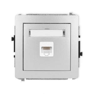 Karlik Deco Srebrny Metalik Mechanizm Gniazda Komputerowego Pojedynczego 1Xrj45, Kat. 5E, 8-Stykowy 7Dgk-1