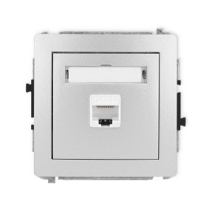 Karlik Deco Srebrny Metalik Mechanizm Gniazda Komputerowego Pojedynczego 1Xrj45, Kat. 6A, 8-Stykowy 7Dgk-7