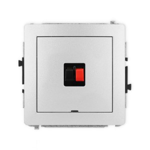 Karlik Deco Srebrny Metalik Mechanizm Gniazda Głośnikowego Pojedynczego, Bez Pola Opisowego 7Dggbo-1