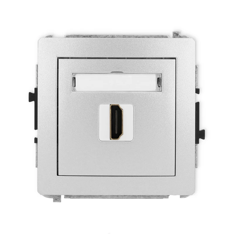 Karlik Deco Srebrny Metalik Mechanizm Gniazda Pojedynczego Hdmi 2.0 7Dhdmi-3