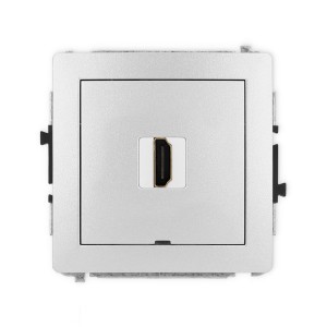 Karlik Deco Srebrny Metalik Mechanizm Gniazda Pojedynczego Hdmi 2.0, Bez Pola Opisowego 7Dhdmibo-3