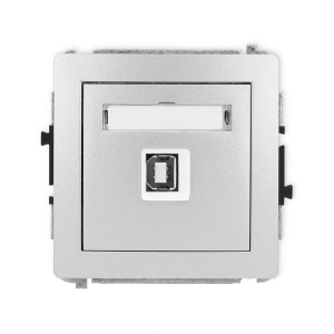 Karlik Deco Srebrny Metalik Mechanizm Gniazda Pojedynczego Usb A-B 2.0 7Dgusb-3