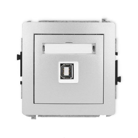 Karlik Deco Srebrny Metalik Mechanizm Gniazda Pojedynczego Usb A-B 2.0 7Dgusb-3
