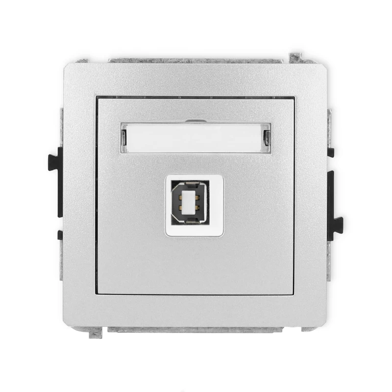 Karlik Deco Srebrny Metalik Mechanizm Gniazda Pojedynczego Usb A-B 2.0 7Dgusb-3