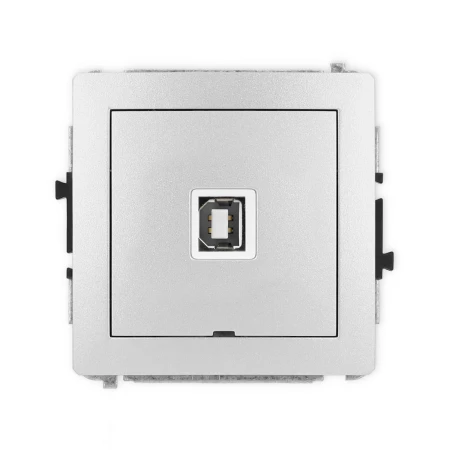Karlik Deco Srebrny Metalik Mechanizm Gniazda Pojedynczego Usb A-B 2.0, Bez Pola Opisowego 7Dgusbbo-3