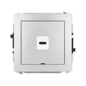 Karlik Deco Srebrny Metalik Mechanizm Gniazda Pojedynczego 1Xusb C-C, Bez Pola Opisowego 7Dgusbbo-7