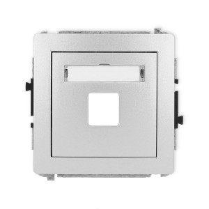 Karlik Deco Srebrny Metalik Mechanizm Gniazda Multimedialnego Pojedynczego Bez Modułu (Standard Keystone) 7Dgm-1P