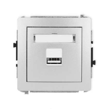 Karlik Deco Srebrny Metalik Mechanizm Ładowarki Usb Pojedynczej, 5V, 1A 7Dcusb-1
