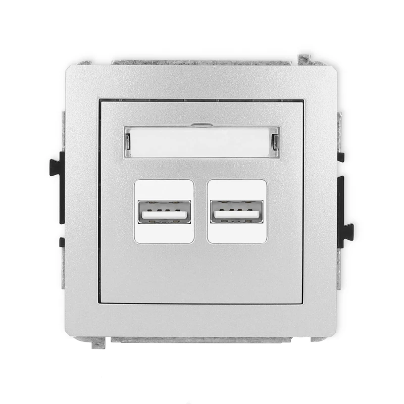 Karlik Deco Srebrny Metalik Mechanizm Ładowarki Usb Podwójnej, 5V, 3.1A 7Dcusb-6