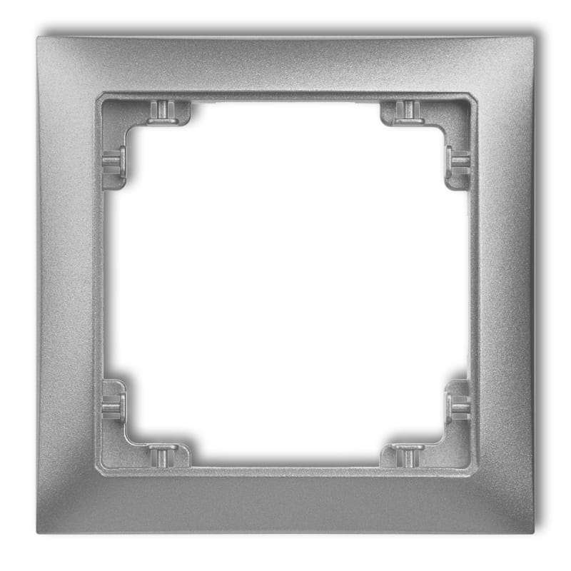 Karlik Deco Srebrny Metalik Ramka Uniwersalna Pojedyncza Z Tworzywa Deco Soft 7Drso-1