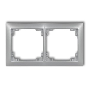 Karlik Deco Srebrny Metalik Ramka Uniwersalna Podwójna Z Tworzywa Deco Soft 7Drso-2