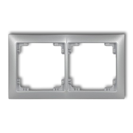 Karlik Deco Srebrny Metalik Ramka Uniwersalna Podwójna Z Tworzywa Deco Soft 7Drso-2