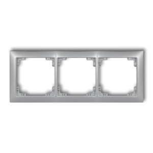 Karlik Deco Srebrny Metalik Ramka Uniwersalna Potrójna Z Tworzywa Deco Soft 7Drso-3