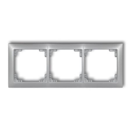 Karlik Deco Srebrny Metalik Ramka Uniwersalna Potrójna Z Tworzywa Deco Soft 7Drso-3