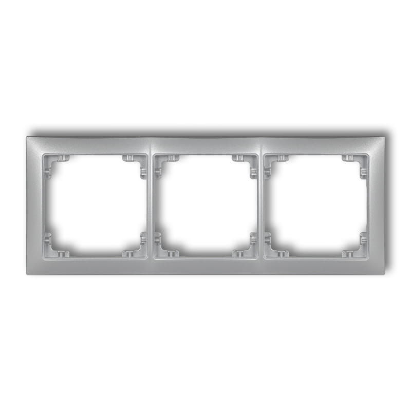 Karlik Deco Srebrny Metalik Ramka Uniwersalna Potrójna Z Tworzywa Deco Soft 7Drso-3