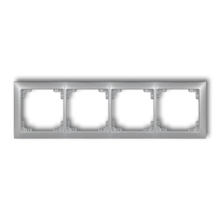 Karlik Deco Srebrny Metalik Ramka Uniwersalna Poczwórna Z Tworzywa Deco Soft 7Drso-4