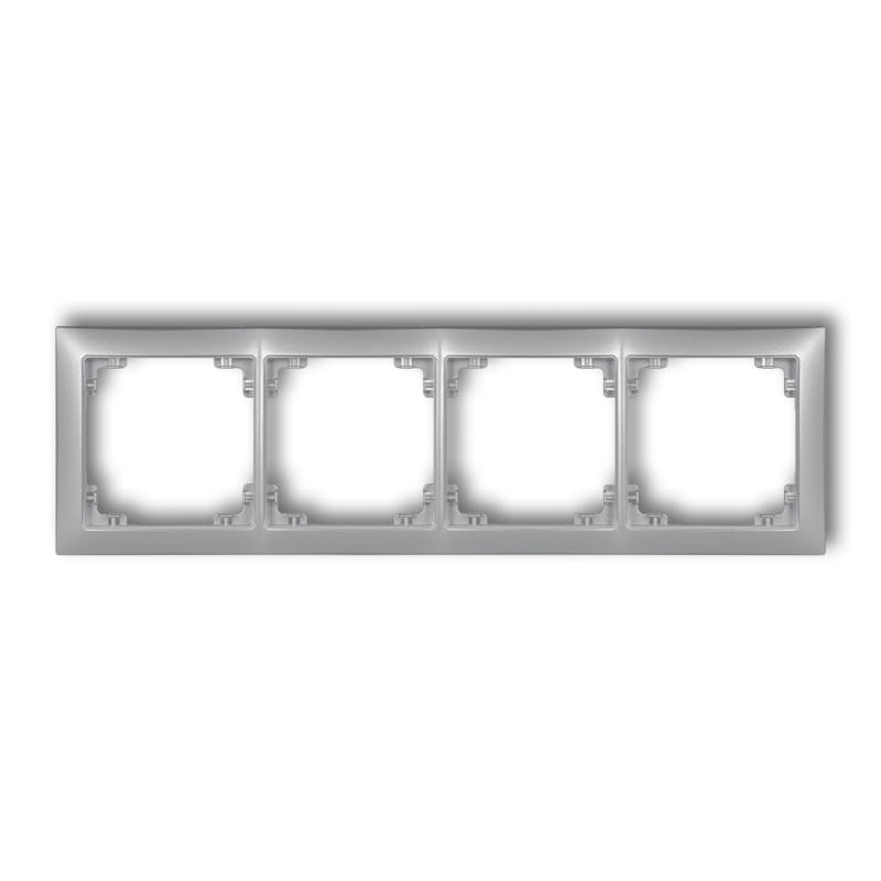 Karlik Deco Srebrny Metalik Ramka Uniwersalna Poczwórna Z Tworzywa Deco Soft 7Drso-4