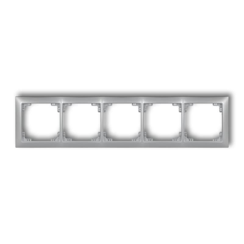 Karlik Deco Srebrny Metalik Ramka Uniwersalna Pięciokrotna Z Tworzywa Deco Soft 7Drso-5