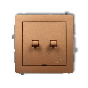 Karlik Deco Złoty Metalik Mechanizm Włącznika Jednobiegunowego Ze Schodowym (Wspólne Zasilanie) W Stylu Amerykańskim 8Dwpus-10.1