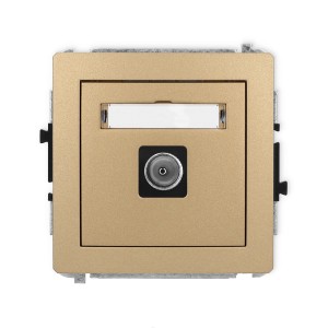 Karlik Deco Złoty Metalik Mechanizm Gniazda Antenowego Pojedynczego Tv 8Dgtv-1