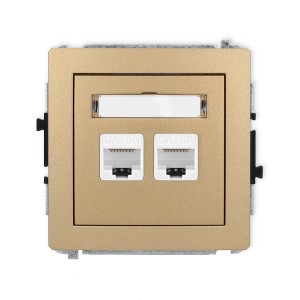Karlik Deco Złoty Metalik Mechanizm Gniazda Komputerowego Podwójnego 2Xrj45, Kat. 6A, 8-Stykowy 8Dgk-8