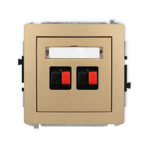 Karlik Deco Złoty Metalik Mechanizm Gniazda Głośnikowego Podwójnego 8Dgg-2