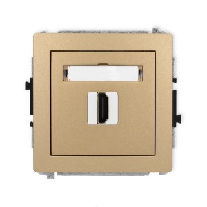 Karlik Deco Złoty Metalik Mechanizm Gniazda Pojedynczego Hdmi 2.0 8Dhdmi-3