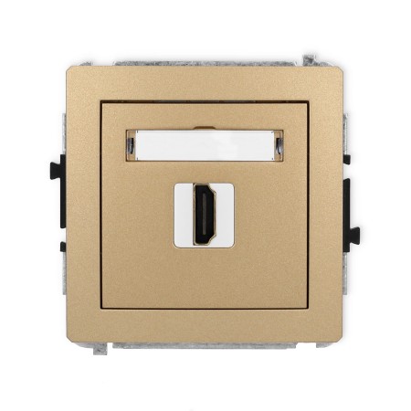 Karlik Deco Złoty Metalik Mechanizm Gniazda Pojedynczego Hdmi 2.0 8Dhdmi-3
