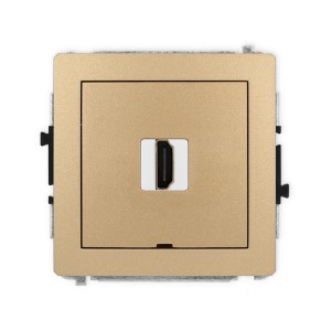 Karlik Deco Złoty Metalik Mechanizm Gniazda Pojedynczego Hdmi 2.0, Bez Pola Opisowego 8Dhdmibo-3