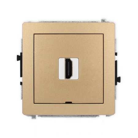 Karlik Deco Złoty Metalik Mechanizm Gniazda Pojedynczego Hdmi 2.0, Bez Pola Opisowego 8Dhdmibo-3