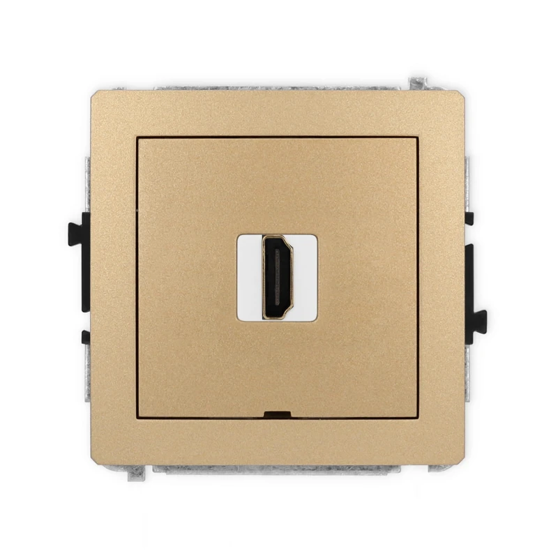 Karlik Deco Złoty Metalik Mechanizm Gniazda Pojedynczego Hdmi 2.0, Bez Pola Opisowego 8Dhdmibo-3