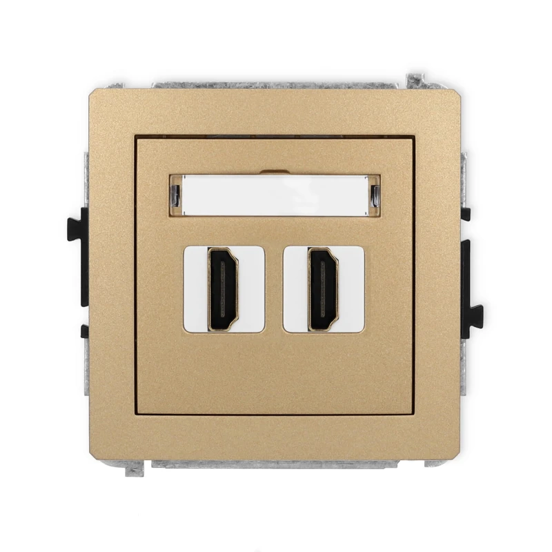 Karlik Deco Złoty Metalik Mechanizm Gniazda Podwójnego Hdmi 2.0 8Dhdmi-4